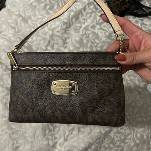 Michael Kors Brown Wristlet Bag